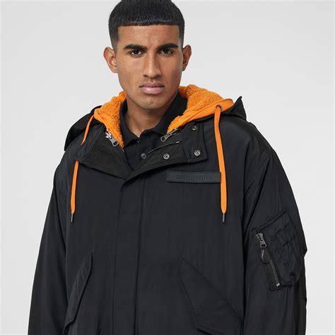 Detachable Warmer Nylon Parka in Black 